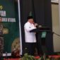 Gubernur Maluku Utara, KH. Abdul Ghani Kasuba saat memberikan sambutan pada kegiatan pelantikan pengurus NU. 