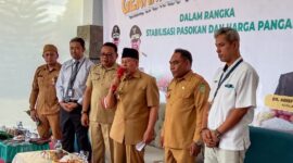 Gubernur Maluku Utara saat menyampaikan laporan secara online kepada forum Gerakan Pangan Murah (GPM) Nasional.