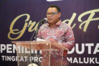 Sekprov Malut Drs Samsudin Abdul Kadir saat membuka kegiatan final Duta Genre Malut tahun 2023, Sabtu, 18/02/33(dok: ADPIM)