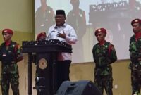 Drs Samsudin Abdul Kadir, M.Si saat membuka kegiatan musyawarah wilayah Muhammadiyah, Aisyiyah dan Nasyiatul Aisyiyah di Auditorium Universitas Muhammadiyah Maluku Utara (UMMU), Ternate, Jumat, 10/03/23.(dok:adpim)