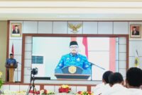 Sambutan oleh Sekda Provinsi Maluku Utara (Malut) Drs. Samsudin A. Kadir selaku ketua Dewan Pengurus Korpri Maluku Utara.