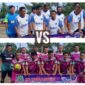 Tim Dekape FC (Atas) melawan tim ESDM FC (Bawah). 