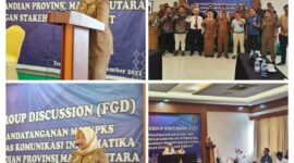 Asisten II Setda Malut, Sri Haryati Hatari saat membuka kegiatan FGD Serambi Malut. 