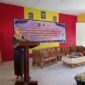 Kepala DP3A Malut, Musrifah Alhadar saat memberikan sambutan pada kegiatan sosialisasi CERIA di SMP N 5 Tikep. (dok: dp3a) 