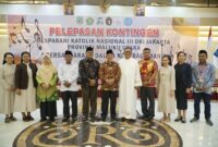 Gubernur Maluku Utara Kh, Abdul Gani Kasuba, Lc resmi melepas kontingen Pesparani Tingkat Nasional ke III Provinsi Maluku Utara yang akan mengikuti perlombaan di DKI Jakarta.