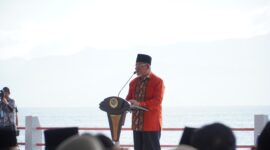 Gubernur AGK saat menyampaikan sambuta  pada kegiatan Hari Nusantara 2023 di Kota Tidore Kepulauan. 