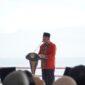 Gubernur AGK saat menyampaikan sambuta  pada kegiatan Hari Nusantara 2023 di Kota Tidore Kepulauan. 