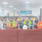 Kadis Nakertrans Malut, Marwan Polisiri dan Guru besar K3, Prof Yahya Thamrin saat melaksanakan seminar K3 di PT. IWIP. 