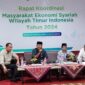 Ketua Baznas Kota Ternate, Adam Ma'rus (Kameja Hitam) saat memaparkan materi pada Rakorwil MES wilayah Timur Indonesia. 