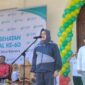 Pjs Bupati Sula, Wa Zaharia saat menjadi inspektur upacara HKN. 