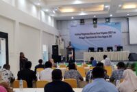 Pj Sekda Malut, Abubakar Abdullah saat menyampaikan sambutan. 