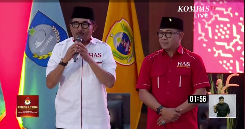 Pasangan Nomor 1, Husain Alting Syah dan Asrul Rasyid Ichsan. 
