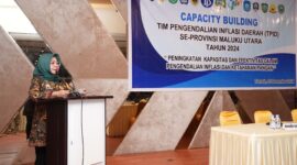 Asisten II Bidang Ekonomi dan Administrasi Pembangunan, Ir. Sri Haryanti Hatari, secara resmi membuka Rapat Koordinasi (Rakor) Capacity Building Tim Pengendalian Inflasi Daerah (CB TPID). 