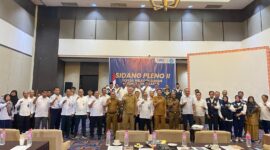 Kepala Bappeda Provinsi Maluku Utara, Dr. Muhammad Sarmin S. Adam saat membuka kegiartan Rapat Komisi II dan Sidang Pleno II TKPSDA Wilayah Sungai Halmahera Selatan dan Halmahera Utara.