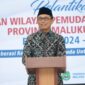 Pj Sekda memberikan sambutan pada acara pelantiakan pengurus wilayah PP Muhammadiyah Maluku Utara.