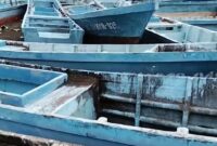 Puluhan perahu bantuan KKP terbengkalai. 