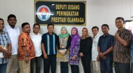 Kadispora Sula dan Anggota DPRD saat melakukan kunjungan kerja di Kemenpora RI.