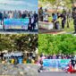Foto kegiatan bersih pantai komunitas Genius bersama Pemerintah Kota Tidore Kepulauan, TNI Polri, Pemuda dan masyarakat di Pantai Tugulufa. 