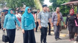 Wakil Bupati Pulau Morotai, Rio Cristian Pawane saat menyabut kedatangan Ketua Tim penggerak PKK Provinsi Maluku Utara. 