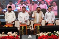 Pemukulan tifa yang dilakukan oleh Menteri Koperasi dan UKM Budi Ari Setiadi, Wakil Menteri Desa dan Pembangunan Daerah Tertinggal (PDT) Ahmad Riza Patria, Gubernur Maluku Utara Sherly Laos, Wakil Gubernur Sarbin Sehe dalam rangka pembukaan kegiatan. 