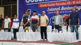 Sekprov Malut, Samsuddin A Kadir saat menghadiri pembukaan kegiatan Kejurda Tunju Gubernur Cup 2025.