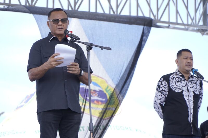 Wali Kota Tidore Kepulauan, Muhammad Sinen saat memberikan sambutan pada kegiatan kunjungan Dubes Spanyol. 