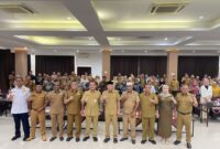 Wagub Malut, Sarbin Sehe bersama dengan pimpinan OPD menghadiri kegiatan rapat koordinasi dan bimbingan teknis yang dilaksanakan oleh Balitbangda Malut.