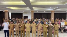 Wagub Malut, Sarbin Sehe bersama dengan pimpinan OPD menghadiri kegiatan rapat koordinasi dan bimbingan teknis yang dilaksanakan oleh Balitbangda Malut.