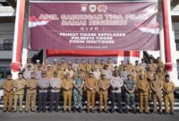 Foto bersama usai melaksanakan apel gabung 3 pilar negeriku. 