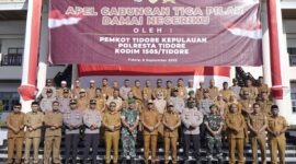 Foto bersama usai melaksanakan apel gabung 3 pilar negeriku. 