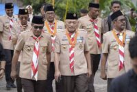 Wakil Walikota Ahmad Laiman bersama Wakil Gubernur Sarbin Sehe dan ketua Kwarda Muhammad Abusama dalam kegiatan pencarian Desa Tadupi sebagai desa Pramuka. 