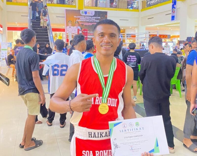 Atlet muaithay Zulfiqra Samsudin berhasil keluar sebagai juara satu pada kejurda. 