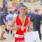 Atlet muaithay Zulfiqra Samsudin berhasil keluar sebagai juara satu pada kejurda. 