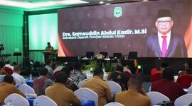 Sekprov Samsuddin A Kadir membuka kegiatan Rakornis Pemberdayaan Masyarakat dan Desa.