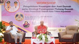 Plh. Direktur Jenderal Bina Keuangan Daerah Kementerian Dalam Negeri, Dr. Horas Maurits Panjaitan, sebagai narasumber utama. Sementara Sekretaris Daerah Kota Tidore Kepulauan, Ismail Dukomalamo, bertindak sebagai moderator.