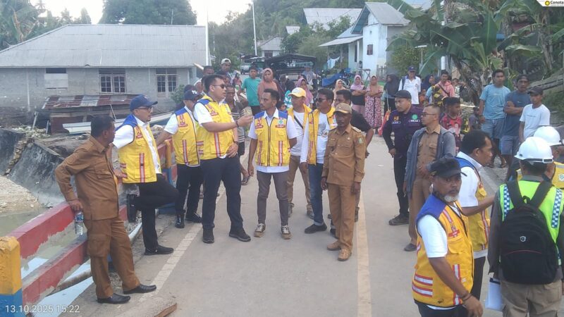 BPJN bersama BPBD dan Dinas PUPR Kepulauan Sula, Tinjau Jembatan Wai Bega, Kecamatan Sulabesi Tengah.