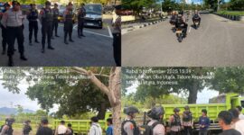Personel Raimas Ditsamapta Polda Maluku Utara lakukan Patroli di sejumlah titik di wilayah Kecamatan Oba Utara.