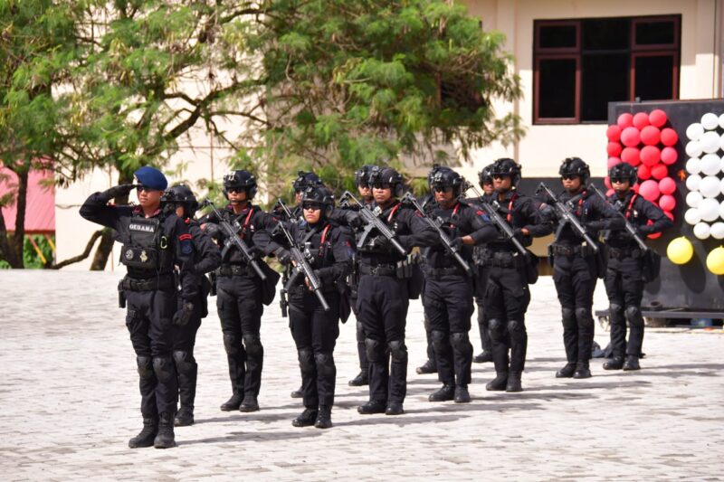 Pasukan Brimob saat pelaksanaan HUT ke-80. 