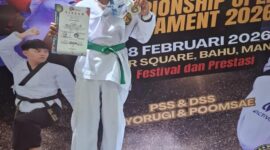Raihan Pratama berhasil meraih medali perak pada Kejuaraan Taekwondo Winner Championship Open Tournament 2026.