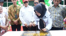 Bupati Sula, Fifian Adeningsi Mus saat meresmikan RSP Dofa dengan penandatanganan prasasti. 