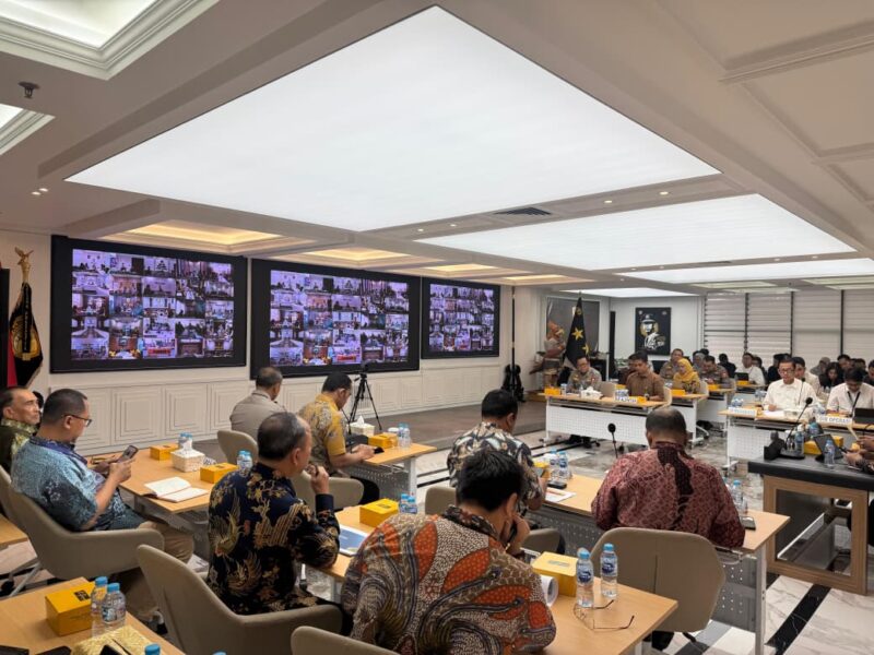 Mabes Polri menggelar raker bersama Kementan, Perum Bulog, BPK, Asosiasi Pabrik Pakan Ternak dan Himpunan Bank Milik Negara (Himbara) dalam rangka mememperkuat ketahanan pangan nasional melalui ekosistem pertanian jagung pakan ternak.