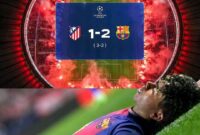 Lamine Yamal terpuruk menghadapi kegagalan RC Barcelona melaju di Liga Champions. 