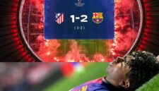 Lamine Yamal terpuruk menghadapi kegagalan RC Barcelona melaju di Liga Champions. 