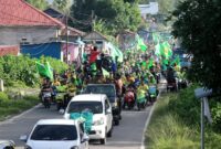 Fanatik Brazil Kepulautan Sula Konvoi keliling kota Sanana. Dokumentasi: Abhi Liamanu.