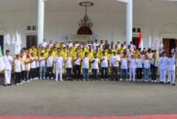 Pelepasan kontingen Porprov Maluku Utara yang berlangsung di Istana Daerah, Kepulauan Sula.