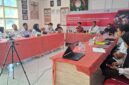 Kepala Diskominfo Kepulauan Sula, Basiludin Labesi memimpin rapat percepatan digitalisasi dan sosialisasi SPBE bersama dengan Telkom Ternate. 