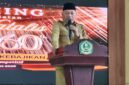 Wagub Malut Sarbin Sehe saat memberikan sambutan pada acara puncak dies natalis ke-60 IAIN Ternate