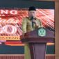 Wagub Malut Sarbin Sehe saat memberikan sambutan pada acara puncak dies natalis ke-60 IAIN Ternate