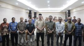 Workshop dan Sosialisasi Penyusunan Dokumen KRB yang diselenggarakan Badan Penanggulangan Bencana Daerah (BPBD) Provinsi Maluku Utara di lantai III Muara Hotel Ternate, Kamis (9/7/2026).