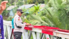Salah satu pembangunan dilakukan Satuan Brimob Polda Maluku Utara di Desa Salube, Kecamatan Loloda, Kabupaten Halmahera Utara